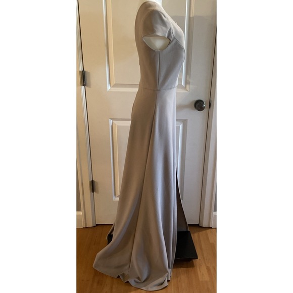 Jenny Yoo Collection Cara Cap Sleeve Plunging Bridesmaid Gown Maxi Size 12 - Picture 9 of 16